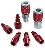 Legacy A73457D Color Connex Type D 7 Piece 1/4 in. Red Coupler and Plug Kit