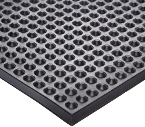 Ergomat Nitrile Rubber Anti-Static Mat, for Static Control Areas, 4' Width x 6' Length x 0.43" Thickness, Black