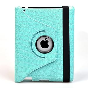 Battery--World (Water Blue) Newly Design Crocodile Synthetic Leather Notebook Magnetic Smart 360 Degrees Rotating Case Cover Folio Sleeve for Apple iPad 2 Tablet Battery--World (Water Blue) Newly Design Crocodile Synthetic Leather Notebook Magnetic Smart 360 Degrees Rotating Case Cover Folio Sleeve for Apple iPad 2 Tablet