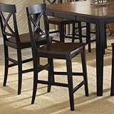 Set of 2 Counter Stools with Solid Seat