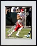 Tony Gonzalez 2007 Action in White Jersey Double Matted 8 x 10 Photograph in Black Anodized Alu