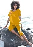 Roamans Plus Size Star Capri Set