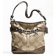 Coach Opric Metallic Signature Chain Khaki Bronze Duffle Bag F19730