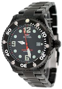 Sicura Men's Black IP 300M Automatic Diver Watch #SM606-GB (Black Dial)
