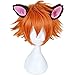 BERON New Arrival Cool Boy Men's Original Design Cosplay Costume Party Short Layered Wig With Wig Cap (Orange Brown/Ears Not Include)