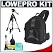 Lowepro Slingshot 350 AW Camera Backpack (Black) + Tripod + Accessory Kit for Canon Rebel XSi, XS, XTi, 40D, Nikon D40, D60, D80, D200, D300, D700, Olympus Evolt E-410, E-420, E-510, E-520, and Sony Alpha A200, A300, A350, A700 Digital SLR Cameras
