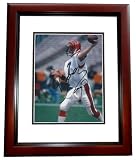 Boomer Esiason Autographed Cincinnati Bengals 8x10 Photo MAHOGANY CUSTOM FRAME