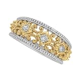 14K Two Tone Gold 1/3 ct. Princess Cut Diamond Bridal Anniversary Band