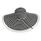 WHITE  BLACK WIRED BRIM ULTRA WIDE FLOPPY SUN HAT