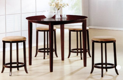 5 PCs Round Counter Dining Table Set