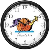 Noah's Ark No.2 - Biblical Theme Wall Clock by WatchBuddy Timepieces (Black Frame)