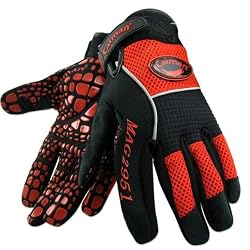 Neiko Red Mesh Silicone Printed Gloves Large