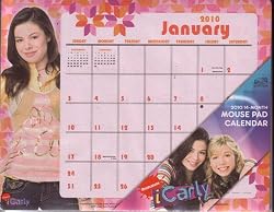 I Carly Calendar 2010 Mouse Pad 8 1/2" x 6 1/2"
