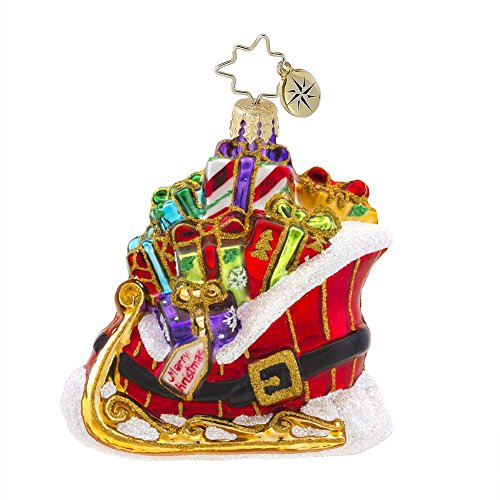 Christopher Radko Buckle up for a Gift Ride Gem Glass Christmas Ornament Christopher Radko Buckle up for a Gift Ride Gem Glass Christmas Ornament