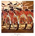 Retro Bikes, Art Poster Print by Darrell Hill, 35x36