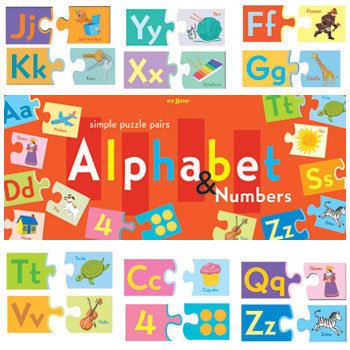 Childrens Toyshop  Toys : EEBOO Alphabet & Numbers Puzzle Pairs