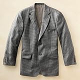 TravelSmith Mens Silk-Wool Check Sport Coat Grey 44R