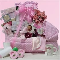 Grand Welcome ~ Girl: Pink Baby Gift Basket