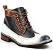 Ferro Aldo MFA-806278 White Black Brown Navy Blue Perforated Mens Lace up Dress Ankle Boot w/ Leather Lining and Full Side Zipper