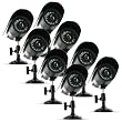 Defender SP301-C Hi-Res Black Indoor/Outdoor Night Vision CCD Security Camera - Bonus Pack of 8