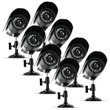 Defender SP301-C Hi-Res Black Indoor/Outdoor Night Vision CCD Security Camera - Bonus Pack of 8