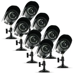 Defender SP301-C Hi-Res Black Indoor/Outdoor Night Vision CCD Security Camera - Bonus Pack of 8