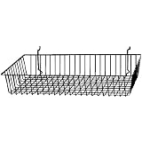 24W x 12D x 4H Shallow Basket for Grid Panels, Slatwall or Pegboard -Box of 6, White by QSF
