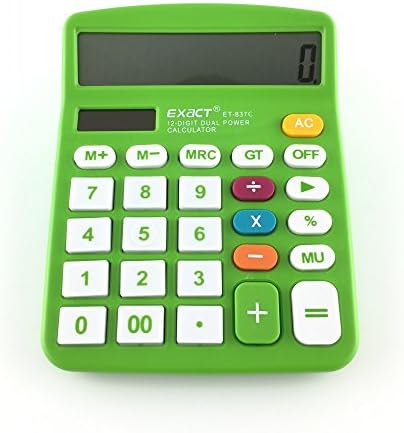Office Calculator, YSFMODE 8 Digit Dual Powered Desktop Calculator LCD Display green