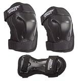 Boys Junior Knee Pads, Elbow Pads & Wrist Guards - Triple Pad Set AC750 - Black