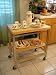 Oasis Concepts KK-2001T2 Natural Stainless Steel and Wood Flip And Fold 36 Inch Kitchen Cart - Natural