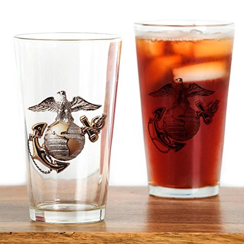 CafePress - Marine Corps Emblem Drinking Glass - Pint Glass, 16 oz. Drinking Glass