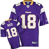 Youth Size Small (8) Minnesota Vikings # 18 Sidney Rice Throwback Football Jersey