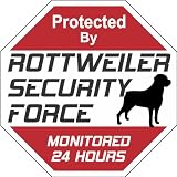 Rottweiler Dog Yard Sign Security Force Rottweiler