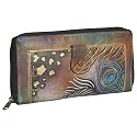 Anuschka Ladies Clutch Wallet-Premium Peacock Safari