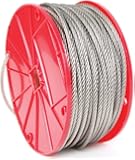 Koch 015121 Cable, 7 by 7 Construction, Trade Size 1/8 by 125 Feet, Stainless Steel
