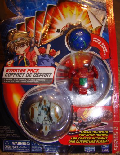 Childrens Toyshop  Toys : Bakugan Battle Brawlers Starter Pack ~ Series 2 ~ Blue Mystery Marble, Red Manion, Grey Hynoid
