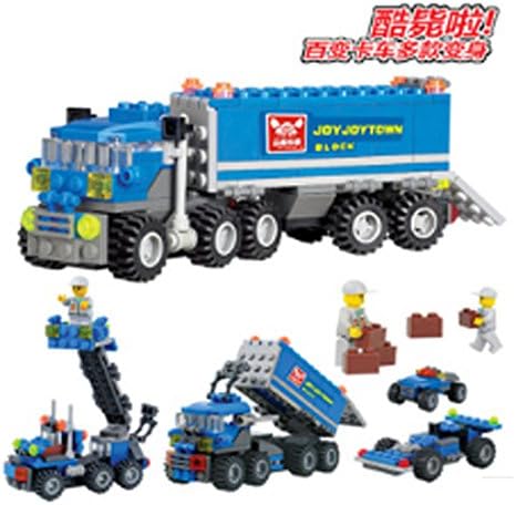 Polade163pcs DIY Plastic Children Enlighten Educational Transport Dumper Truck Building Blocks Toy Gift