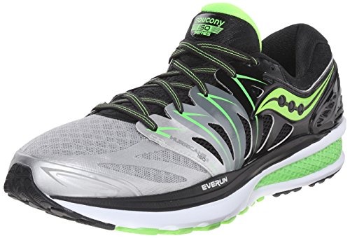 Saucony Men's Hurricane ISO 2 Running Shoe, Black/Silver/Slime, 9 M US