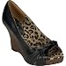 QUPID Talent Womens Wedges - Black Crinkle