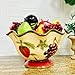 ACK Tuscany Garden Colorful Hand Painted Mixed Fruit, Pedestal Fruit Bowl 6.75