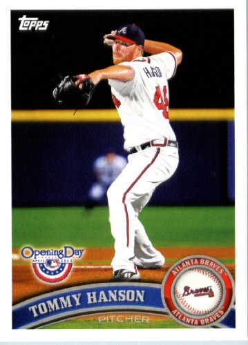 2011 Topps Opening Day Baseball Card #149 Tommy Hanson - Atlanta Braves - MLB Trading Card  In A Protective Screwdown Display Case!