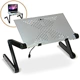 DJcool PC Laptop Notebook DJ Riser Stand w/ XL 7.5in Cooling Fan and Fully Adjustable Height / angle for up to 17" screens to rise over your Numark, Audio Technica, Technics ,Hercules, Pioneer and other DJ equipment
