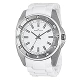 Ak Anne Klein Women's 109179wtwt Silver-tone Swarovski Crystal Accented White Plastic Watch