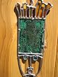 Alden Crane Cyberhead Stained Glass and Microchip motherboard fine art for your office window from Hornby Island B.C.