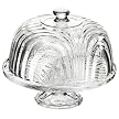 Etched Glass Cake Plate with Dome