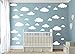 CUGBO 31pcs Big Clouds Vinyl Wall Decals DIY Wall Sticker Removable Wall Art Decor 4-10 inch for Living Room Nursery Kids Room(White)