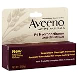 Aveeno Active Naturals Anti-Itch Cream, 1% Hydrocortisone, Maximum Strength, 1 oz.