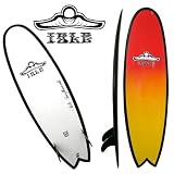 5'11 ISLE EPOXY RETRO FISH BOARD RED/YELLOW FADE
