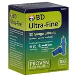 BD Ultra-Fine Lancets, 33 Gauge, 100 ct.