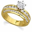 14K Yellow Gold Diamond Engagement Ring Semimount - CENTER STONE NOT INCLUDED - 1.10 Ct.